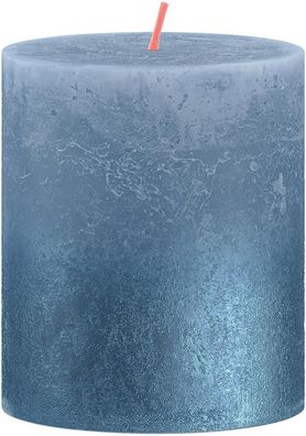 Kerze Bolsius Rustic, zylindrisch, Weihnachten, Sunset Sky Blue+ Blue, 80/68 mm