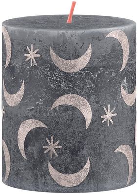 Kerze Bolsius Rustic, zylindrisch, Weihnachten, Slate Blue, 80/68 mm