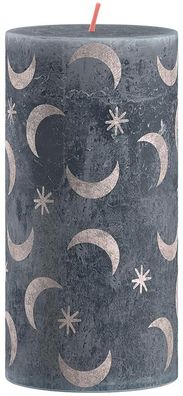Kerze Bolsius Rustic, zylindrisch, Weihnachten, Slate Blue, 130/68 mm