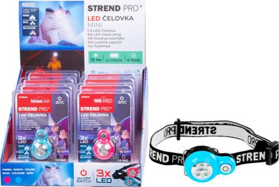 Stirnlampe Strend Pro Headlight, LED, 15 lm, Mini, rosa blau, Sellbox 8