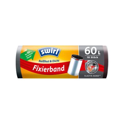 Säcke Swirl, für Abfall, mit Zugband, mit elastischem Rand, grau, 60