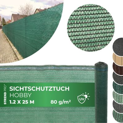 Gewebe, schattenspendend HOBBY. NET, 1,2x25 m, HDPE, UV, 80 g/m2, 85% grün