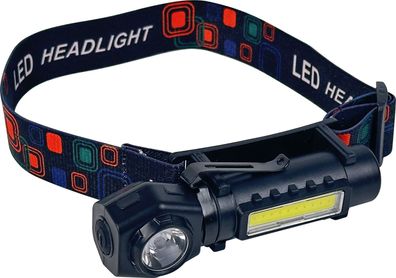 Stirnlampe Strend Pro XL0702, 110x34mm, 5W, XPE+COB 60 + 120 lm, 1200mAh