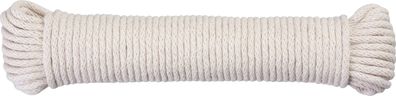Wäscheleine Cloth-Line L-20 m/4 mm, Baumwolle, weiß