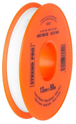 Band Strend Pro TTP62, 12 mm, L-50 m, 0,1mm, Profi, PTFE.100, Teflonband —
