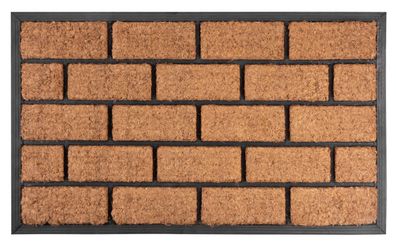 Fußmatte MagicHome RBC 124, für die Tür, Brickwall, 45x75 cm, Gummi/Kokos