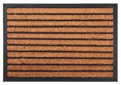 Fußmatte MagicHome RBC 129, für die Tür, Lines, 40x60 cm, Gummi/Kokos
