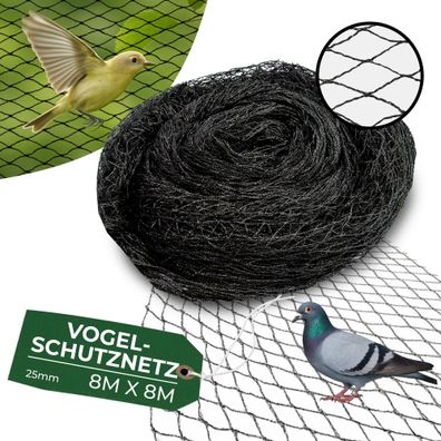 Netz A1205 8x8 m, Masche 25 mm, gegen Vögel, PE
