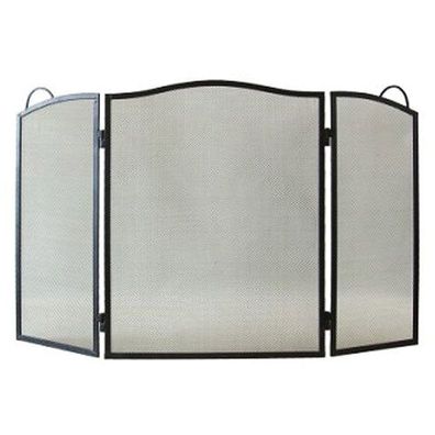 Schirm FS1, 60x95 cm, schwarz, Kaminschutz