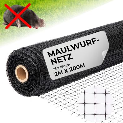 Netz gegen Maulwürfe GrassGuard, Masche 16x16 mm, 2 m, L-200 m, für den
