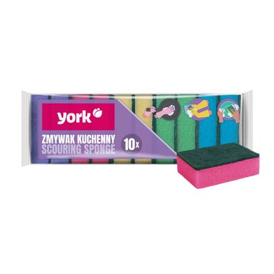 Schwamm York 030030, Schwamm für Geschirr, 9x6x3 cm, Pack. 10 Stk