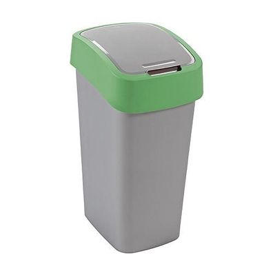 Abfalleimer Curver® FLIP BIN 9 Lit., silbergrau/grün