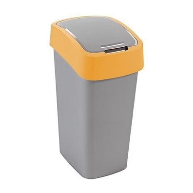 Abfalleimer Curver® FLIP BIN 25 Lit., silbergrau/gelb