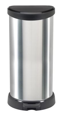 Abfalleimer Curver® DECO BIN 40 Lit., silber/schwarz, mit Pedal