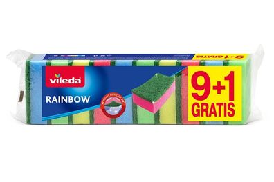 Schwamm Vileda Rainbow, Schwamm für Geschirr, Pack. 9 + 1 Stk