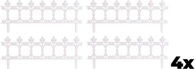 Zaun Gardens F755, 87x34 cm, Kunststoff, weiß, Mini-Dekorzaun, Packung 4