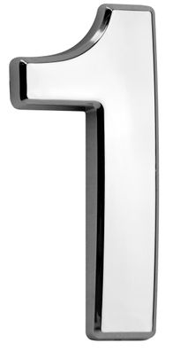 Nummer MagicHome "1" Hausnummer, mit Klebeband, Silber, beschreibend