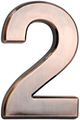 Nummer MagicHome "2" Hausnummer, mit Klebeband, Bronze, beschreibend