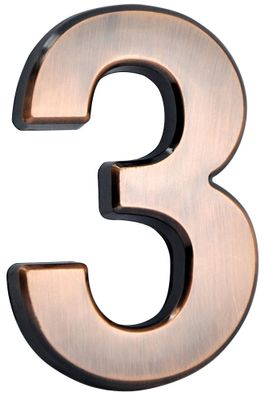Nummer MagicHome "3" Hausnummer, mit Klebeband, Bronze, beschreibend