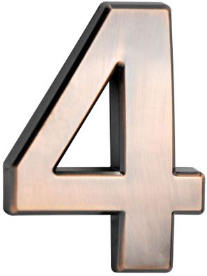 Nummer MagicHome "4" Hausnummer, mit Klebeband, Bronze, beschreibend