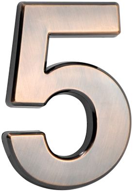 Nummer MagicHome "5" Hausnummer, mit Klebeband, Bronze, beschreibend