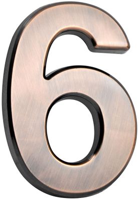 Nummer MagicHome "6", Hausnummer, mit Klebeband, bronze, beschreibend
