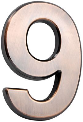 Nummer MagicHome "9", Hausnummer, mit Klebeband, bronze, beschreibend