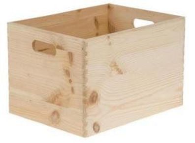 Kiste Holz, 40x30x14 cm, Box mit Griffen, Schachtel