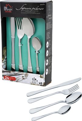 Besteck MagicHome, Tisch-, Messer, Gabel, Löffel, rostfrei, Set 24 Stk