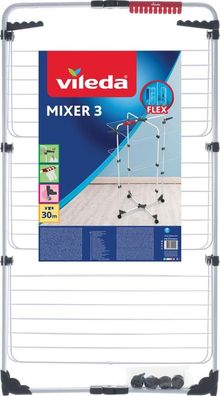 Wäscheständer Vileda Mixer 3, für Wäsche, zusammenklappbar, 30 m