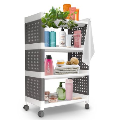 Regal MagicHome Rolly, Kunststoff, 4 Ablagen, 49x29x75,5 cm, auf Rollen