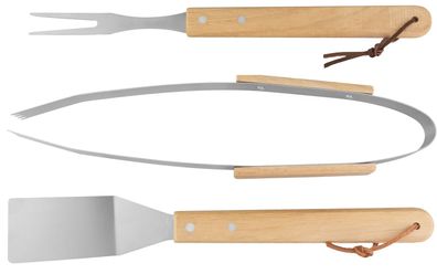 Werkzeugsatz Strend Pro Grill, zum Grillen und Braten, mit Holzgriff