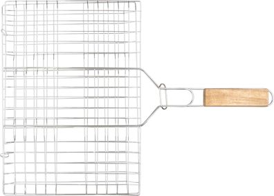 Grill Strend Pro Grill, für Fleisch mit Holzgriff, 41x60x1,5 cm