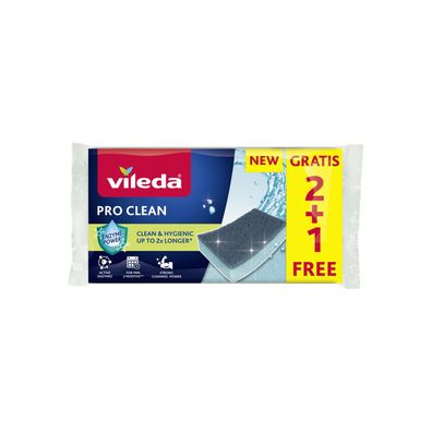 Schwamm Vileda Pro Clean, Packung 2 + 1 Stk