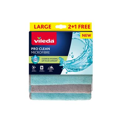 Mikrofasertuch Vileda Pro Clean, Pack. 2 + 1 Stk
