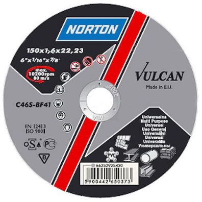 Scheibe NORTON Vulcan A 180x2,0x22 A30S-BF41, Trennscheibe für Metall und Edelstahl