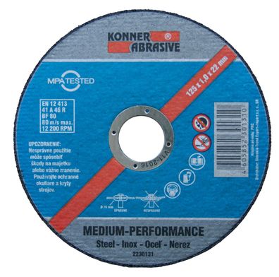 Scheibe KONNER D603 180x1,6x22 mm, Trennscheibe für Metall — Verkaufseinheit 25 Stk