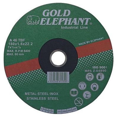 Trennscheibe Gold Elephant 41AA 125x1, 0x22, 2 mm, Trennscheibe für
