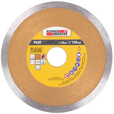 Scheibe KONNER D71001 125 mm, Diamanttrennscheibe, Voll