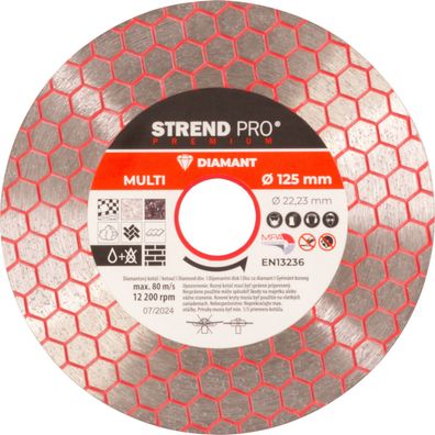 Scheibe Strend Pro Premium, 125 mm, hexagonal, Diamant, Trennscheibe, Multi