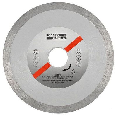 Diamantscheibe KONNER KonaFlex 71 230x2,4x22 mm, WetCut, Nassschnitt, voll