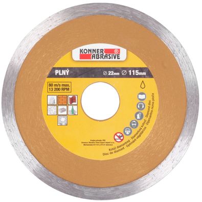 Scheibe KONNER D71001 115 mm, Diamanttrennscheibe, Voll