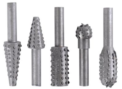Raspel Strend Pro RR0731, 5-teiliges Set, rotierend, mit Schaft