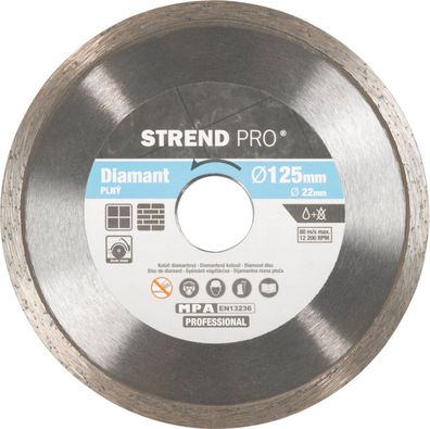 Scheibe Strend Pro 521B, 125 mm, Diamant, Voll