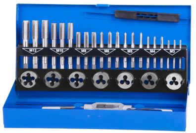Satz Gewindebohrer und Schneideisen Strend Pro SX1033, HSS, 33-teilig
