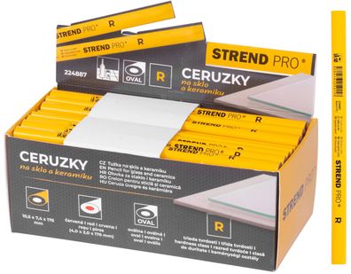 Bleistift Strend Pro, 176 mm, rote Mine, oval, für Glas und Keramik