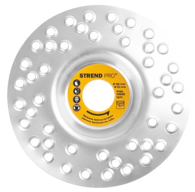 Scheibe Strend Pro, 125 mm, Schleifscheibe für Holz, mit Löchern, für