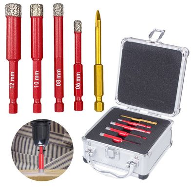Satz Lochsägen Strend Pro Premium, 6-8-10-12 mm, HEX, 6 mm Glasbohrer