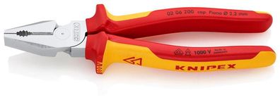 Zange KNIPEX 02 06 200, 200 mm, Kraft-Kombinationszange, VDE