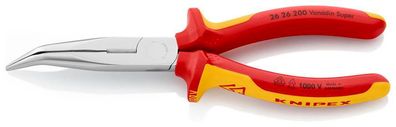 Zange KNIPEX 26 26 200, 200 mm, Halbrundzange, gebogen, schmal, CrV, VDE